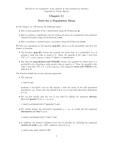 Chapter 11 Tests for a Population Mean