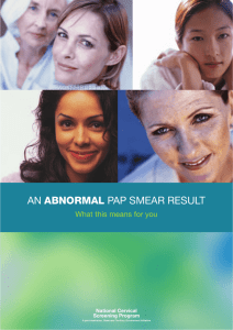 An abnormal Pap smear result