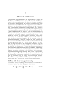 MAGNETIC STRUCTURES 2.1 Mean-field theory of magnetic ordering
