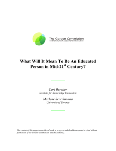 What Will It Mean To Be An Educated Person in Mid