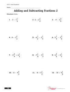 Adding and Subtracting Fractions 2