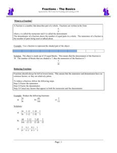 Fractions The Basics