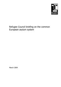 Refugee Council briefing on the common European asylum system