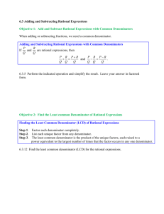 Section 6.3 — Adding and Subtracting Rational Expressions