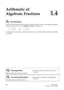 Arithmetic of Algebraic Fractions