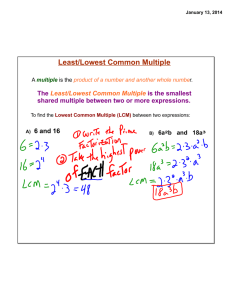Least/Lowest Common Multiple
