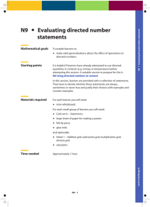 N9 Evaluating directed number statements