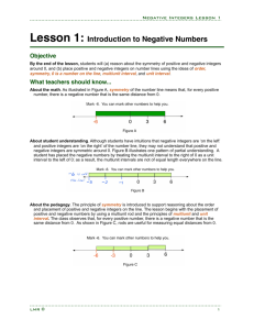 Lesson 1: Introduction to Negative Numbers