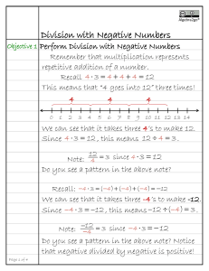 Division with Negative Numbers