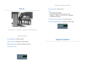 TOY II Negative Numbers