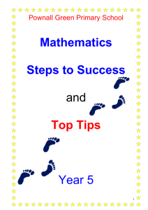 Mathematics Steps to Success and Top Tips Year 5