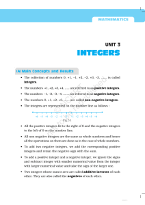 unit 3 integers