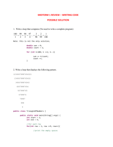 MIDTERM 1 REVIEW – WRITING CODE POSSIBLE SOLUTION