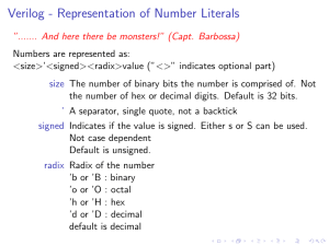 Verilog - Representation of Number Literals