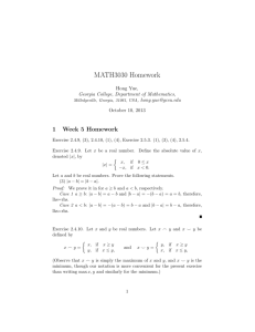MATH3030 Homework - Department of Mathematics
