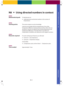 N8 Using directed numbers in context