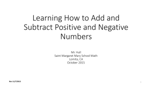 Adding and Subtracting Positive and Negative Numbers