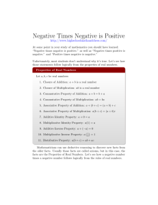 Negative Times Negative is Positive