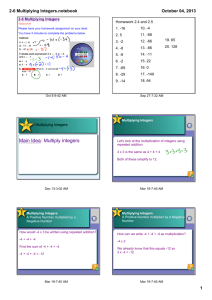 2-6 Multiplying Integers.notebook