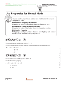 Use Properties for Mental Math