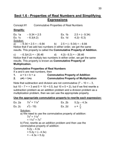 Sect 1.6 - Properties of Real Numbers and Simplifying