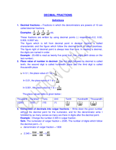 DECIMAL FRACTIONS