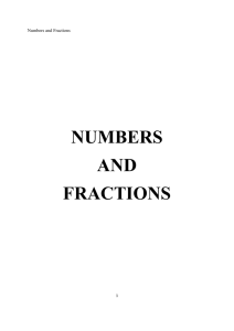 NUMBERS AND FRACTIONS