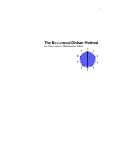 Reciprocal Divisor Method 2007