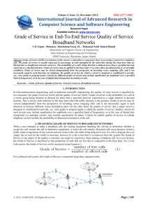 Grade of Service in End-To-End Service Quality of