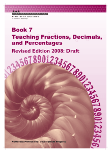 Book 7: Teaching Fractions, Decimals, and Percentages