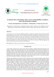 Evaluation effect of foeniculum vulgar extract on degradability of