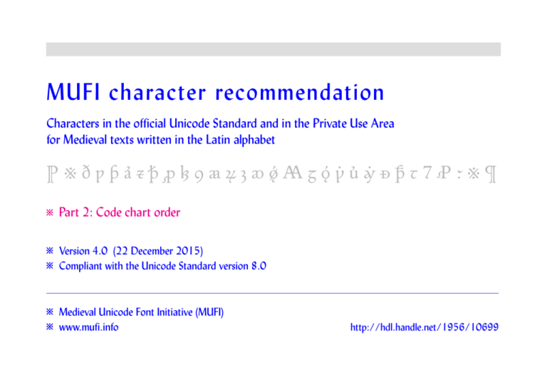 Mufi Character Recommendation V 4 0 Code Chart Order