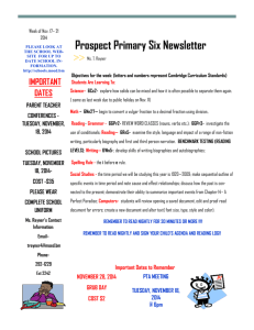 Prospect Primary Six Newsletter