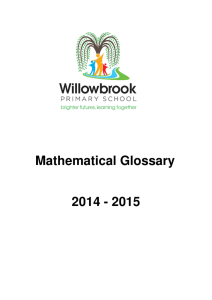 Mathematics Glossary - Willowbrook Primary School