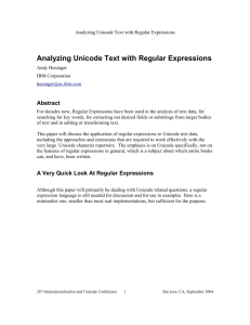 Analyzing Unicode Text with Regular Expressions