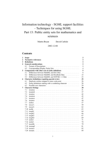 Techniques for using SGML Part 13: Public entity sets for