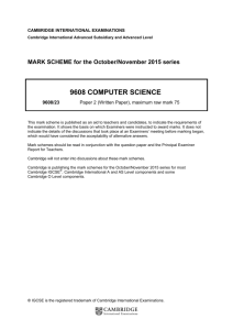 9608 computer science - Past Papers | GCE Guide