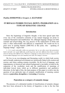 it befalls words to fall down: pejoration as a type of semantic change