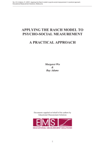 applying the rasch model to psycho-social measurement a practical
