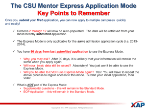 The CSU Mentor Express Application Mode Key Points to Remember