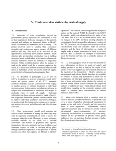 V. Trade in services statistics by mode of supply