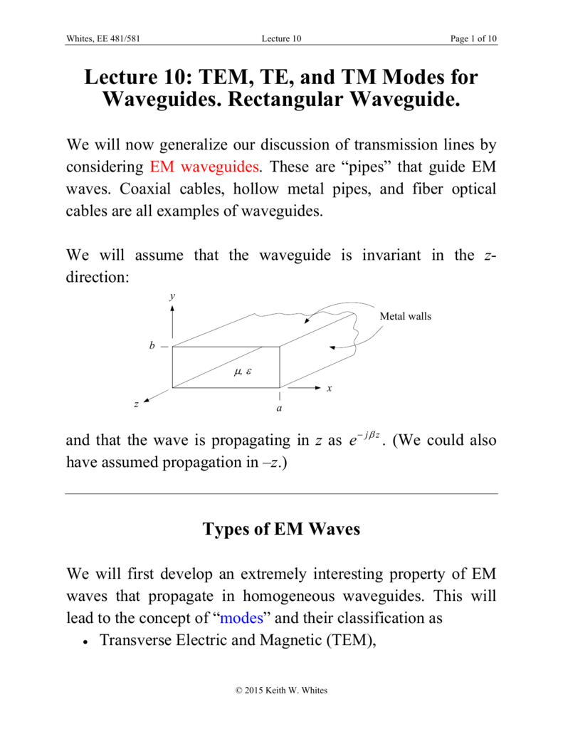 What Are Waveguides Definition Types Modes Parameters Images