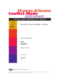 Thomas–Kilmann Instrument Conflict Mode