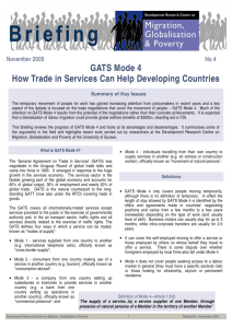 GATS Mode 4. How Trade in Services Can Help Developing Countries