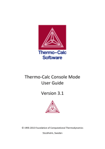 Thermo-Calc Console Mode User Guide Version 3.1