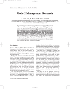 Mode 2 Management Research