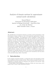 Analysis of domain motions by approximate normal mode calculations