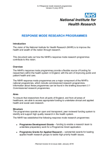 response mode research programmes