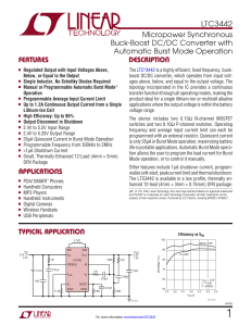 LTC3442 - Micropower Synchronous Buck