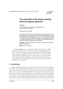 The essentials of the mode-coupling theory for glassy dynamics